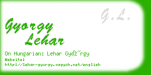 gyorgy lehar business card